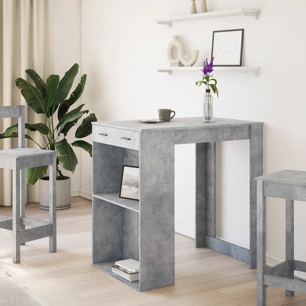 barbord 102x70x103,5 cm konstrueret træ betongrå