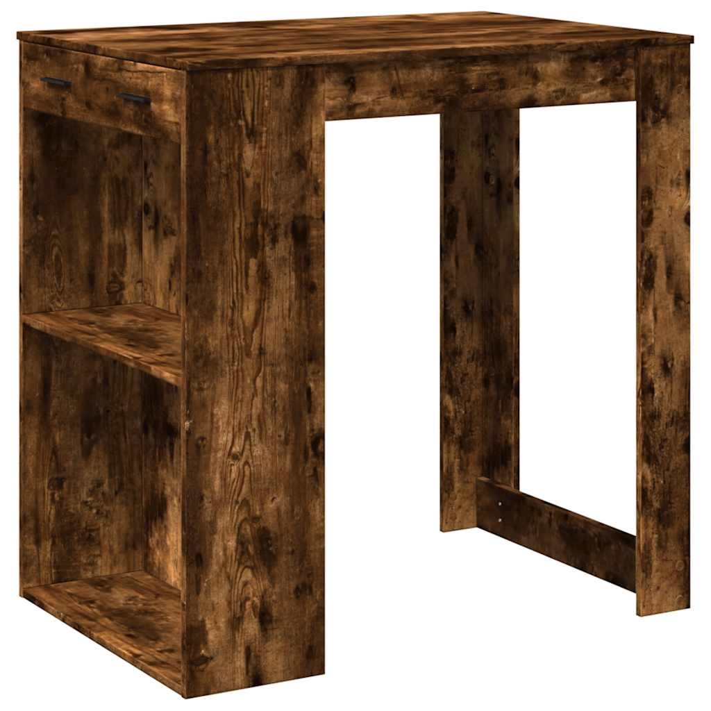 barbord 102x70x103,5 cm konstrueret træ røget egetræsfarve