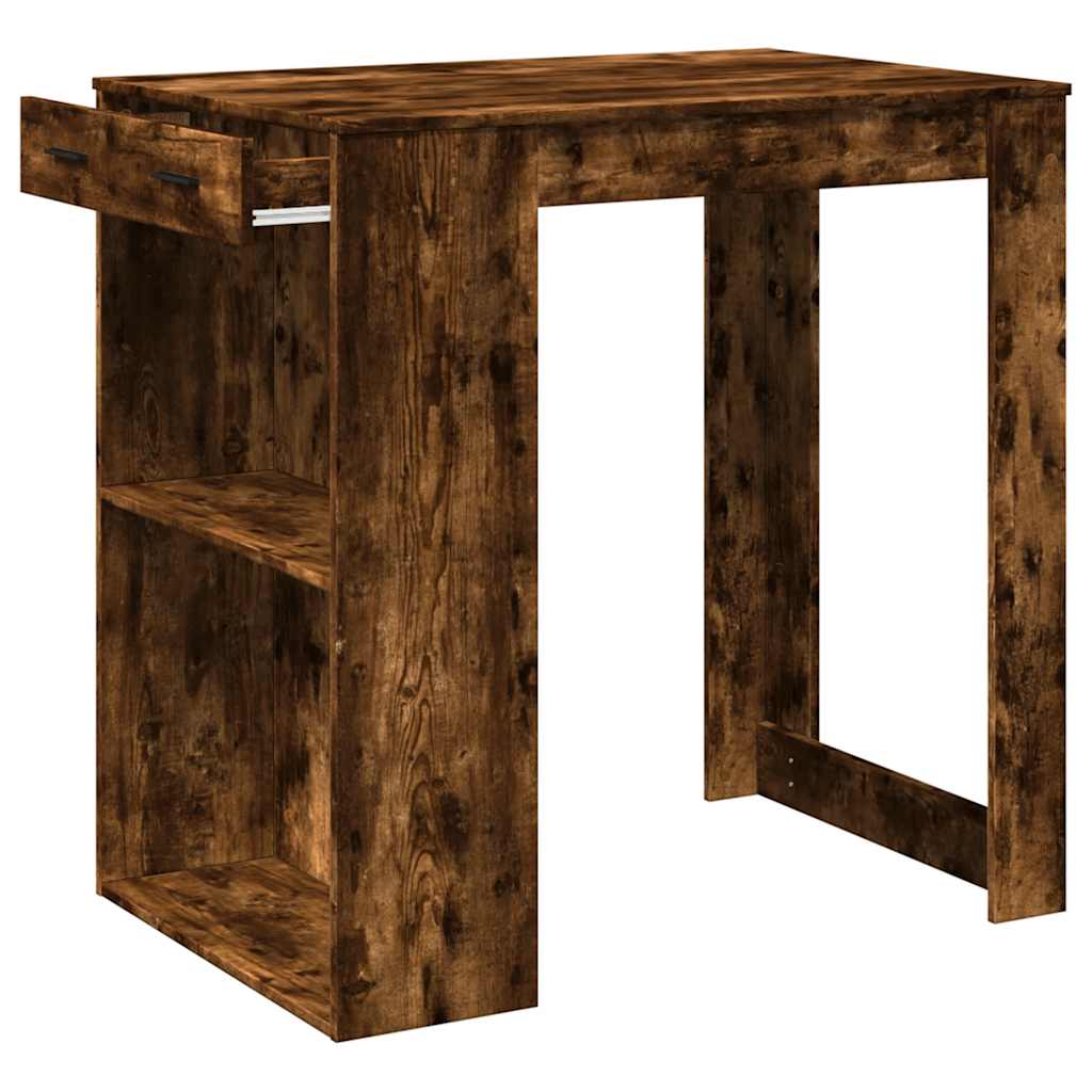 barbord 102x70x103,5 cm konstrueret træ røget egetræsfarve