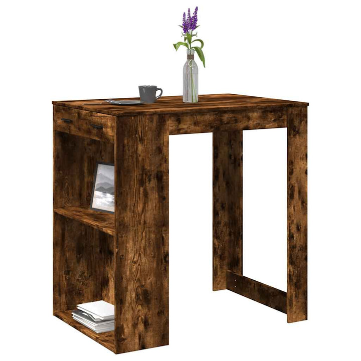 barbord 102x70x103,5 cm konstrueret træ røget egetræsfarve