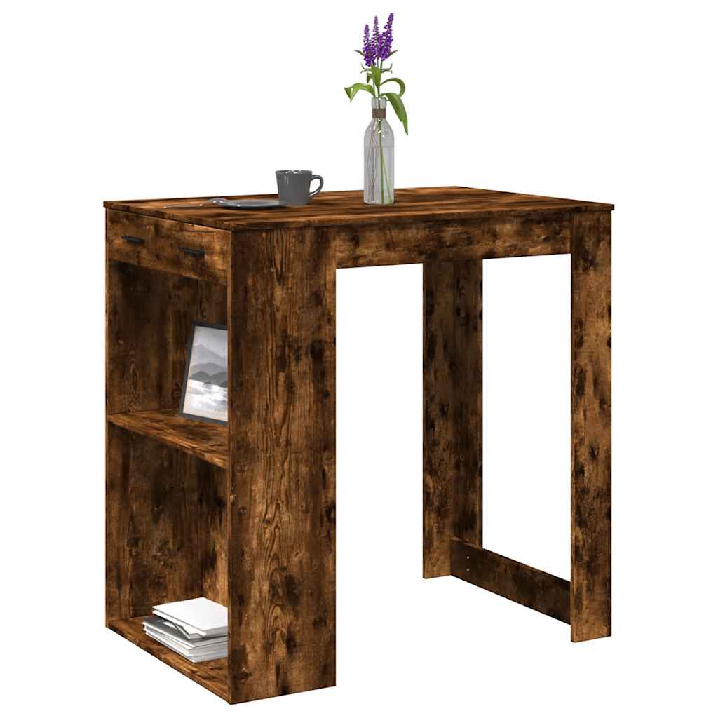 barbord 102x70x103,5 cm konstrueret træ røget egetræsfarve