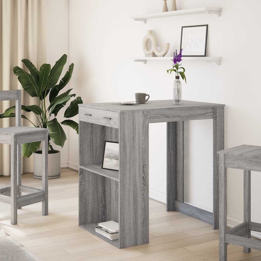 barbord 102x70x103,5 cm konstrueret træ grå sonoma-eg