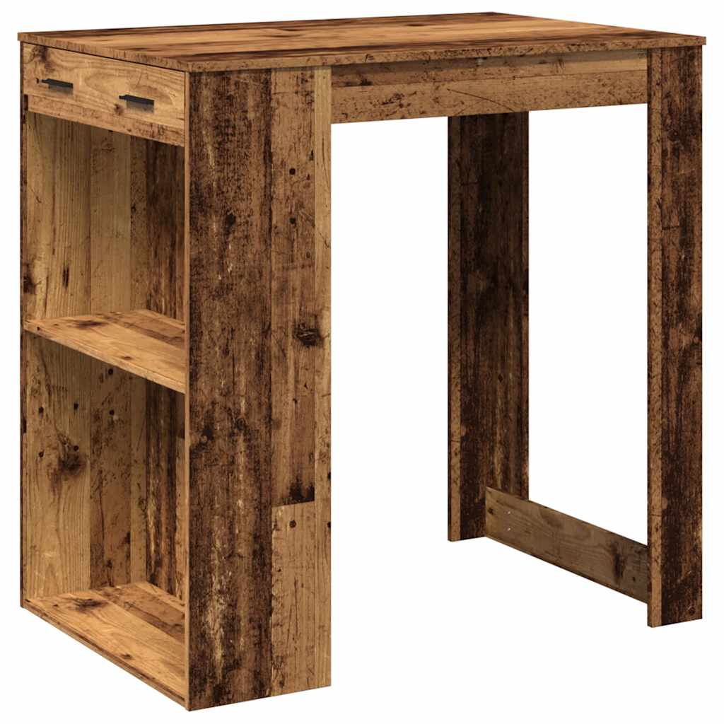 barbord 102x70x103,5 cm konstrueret træ gammelt trælook