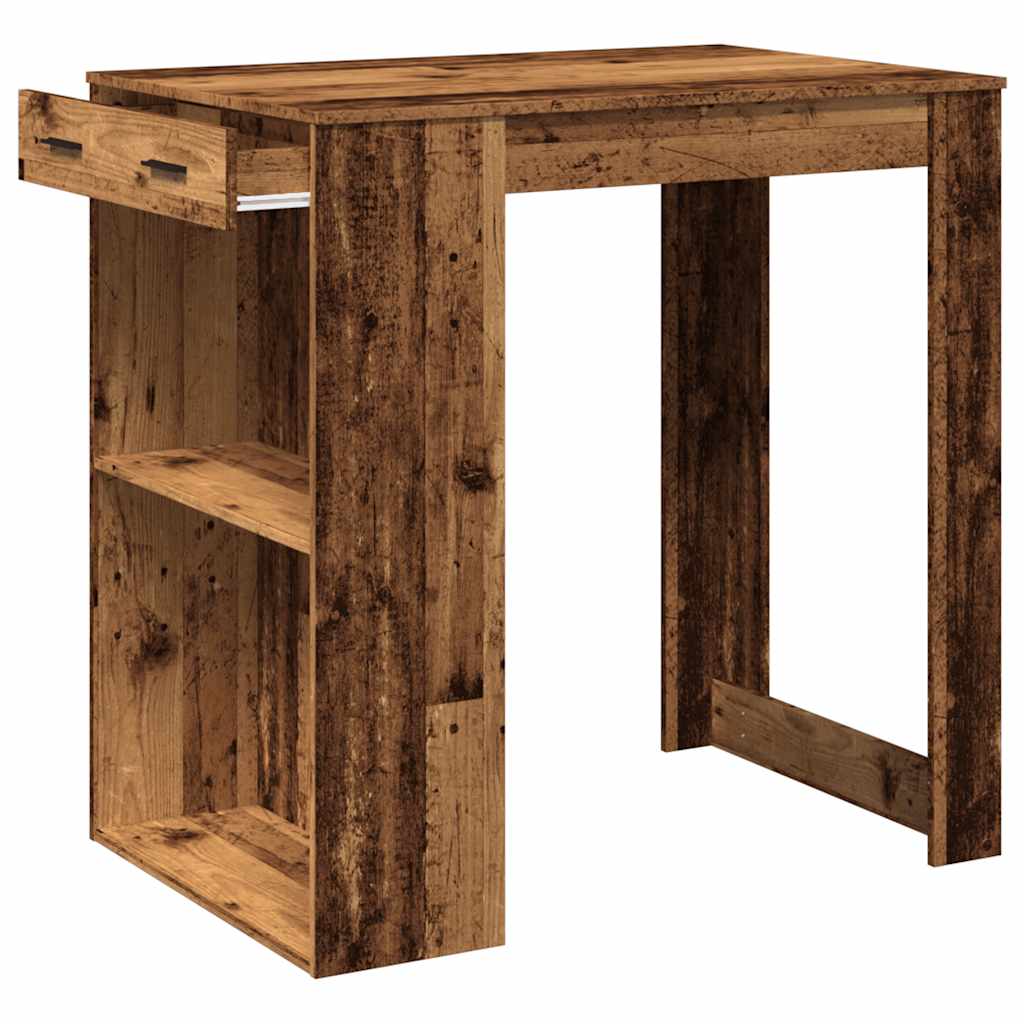 barbord 102x70x103,5 cm konstrueret træ gammelt trælook