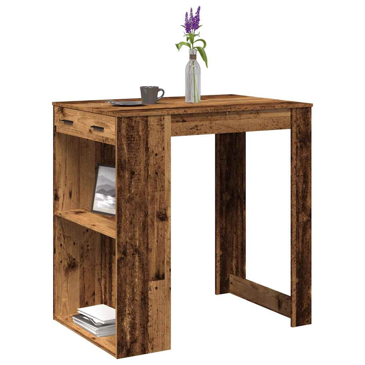barbord 102x70x103,5 cm konstrueret træ gammelt trælook