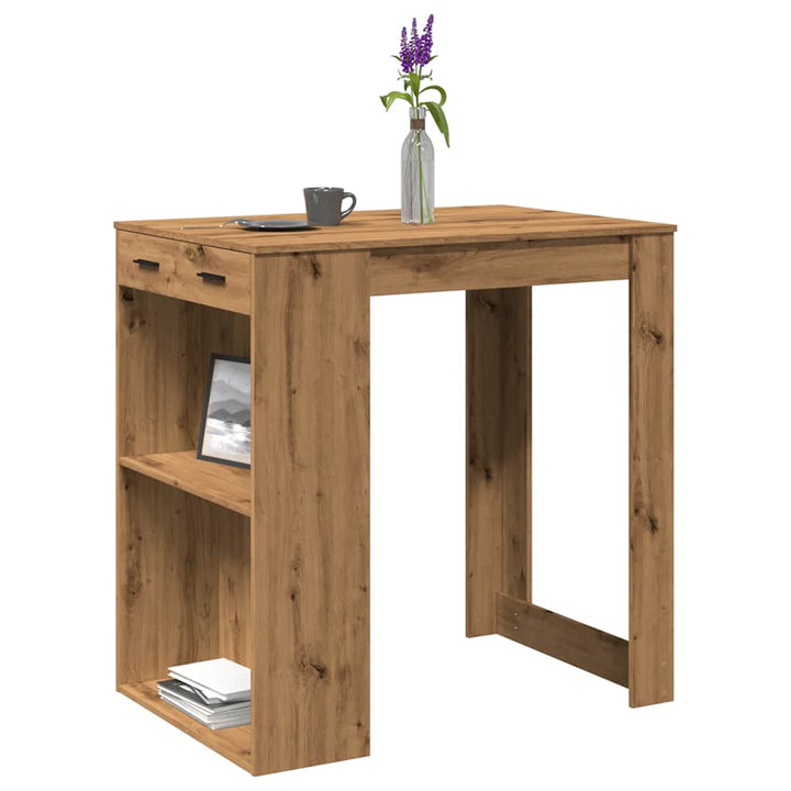 barbord 102x70x103,5 cm konstrueret træ gammelt trælook