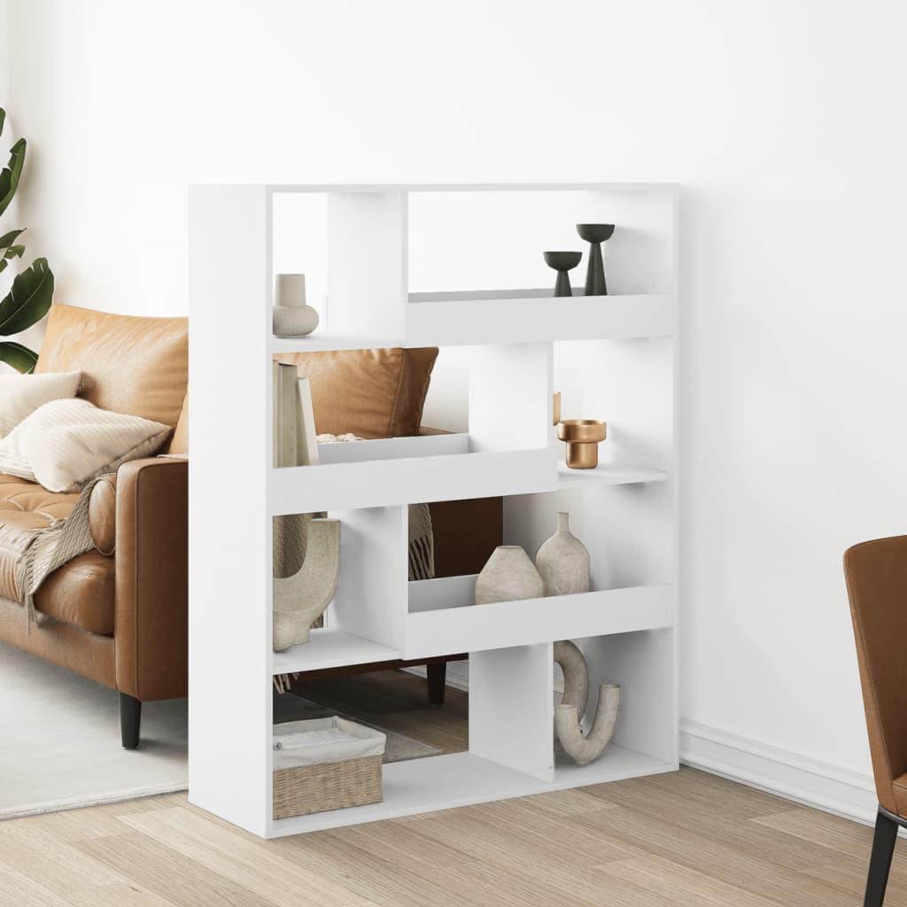 bogreol 100x33x125,5 cm konstrueret træ hvid