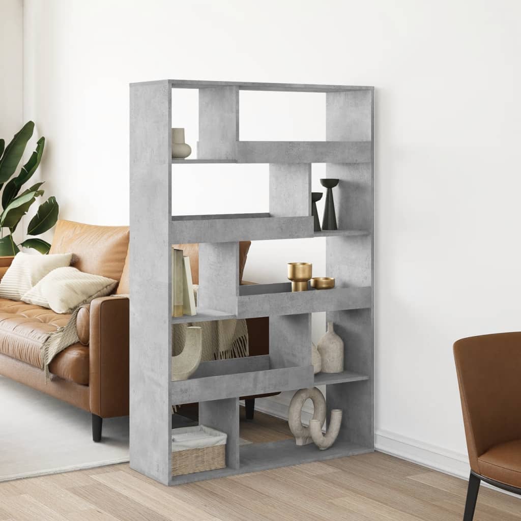 bogreol 100x33x156,5 cm konstrueret træ betongrå