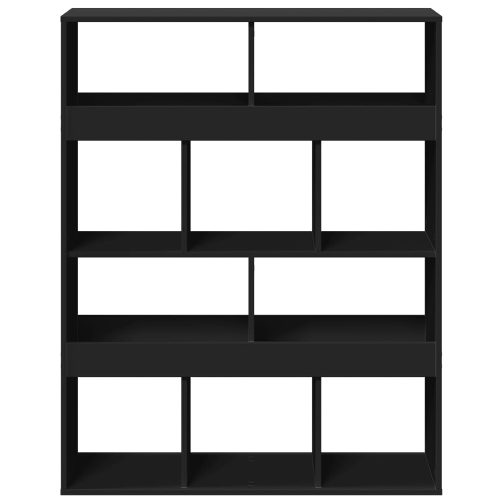 bogreol 100x33x125,5 cm konstrueret træ sort