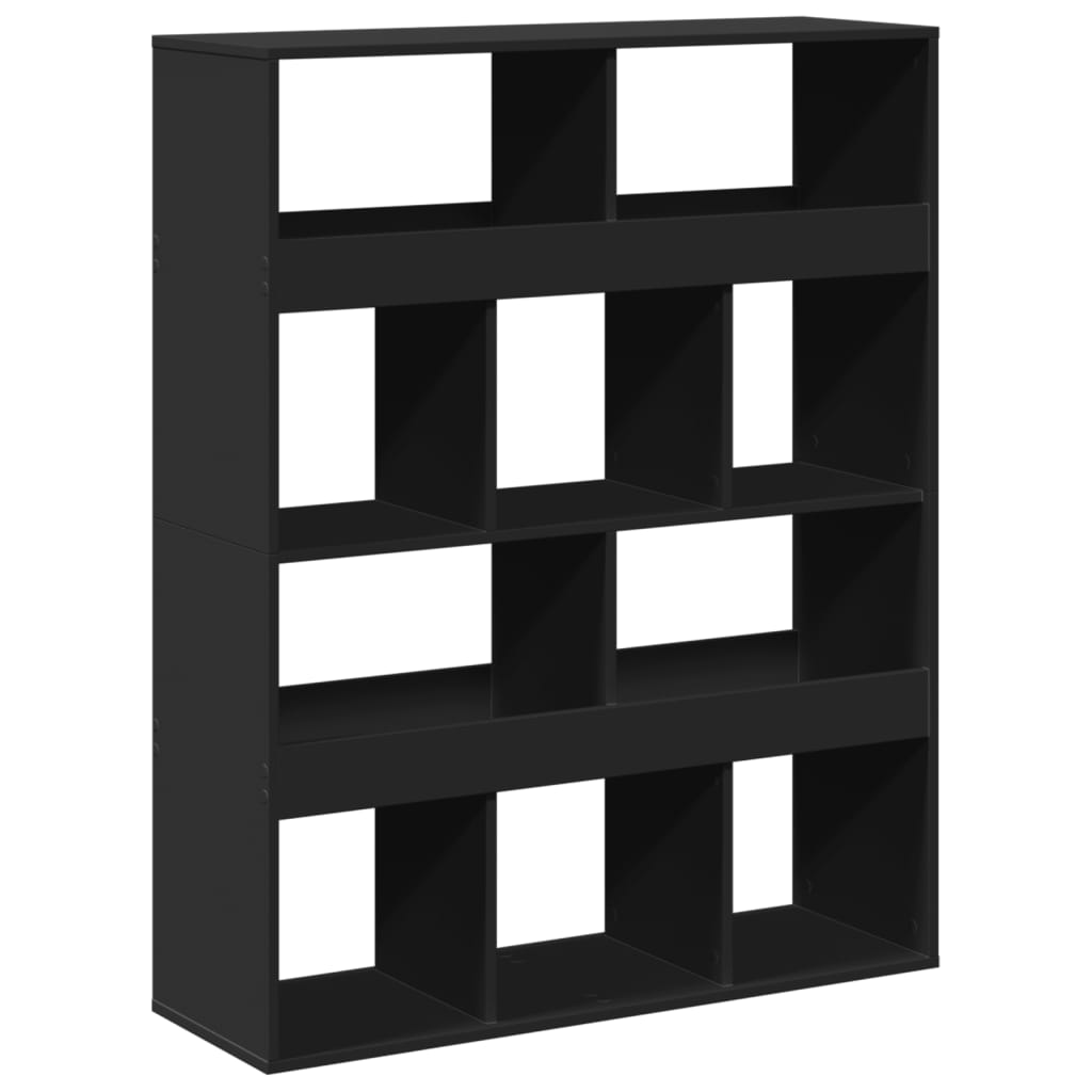 bogreol 100x33x125,5 cm konstrueret træ sort