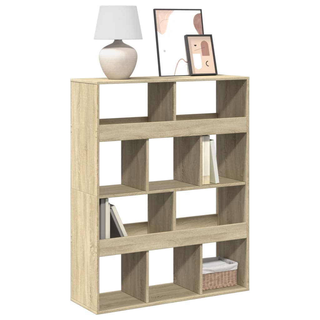bogreol 100x33x125,5 cm konstrueret træ sonoma-eg