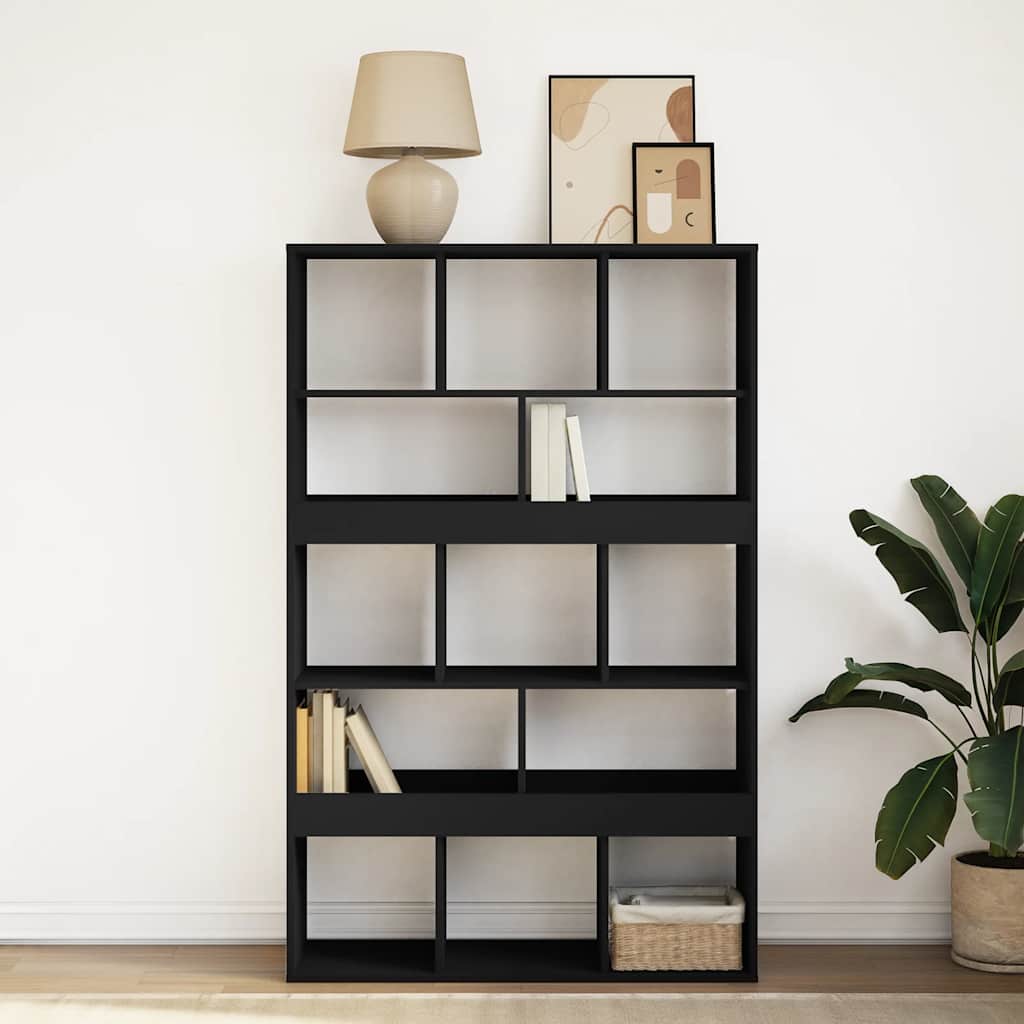 bogreol 100x33x156,5 cm konstrueret træ sort