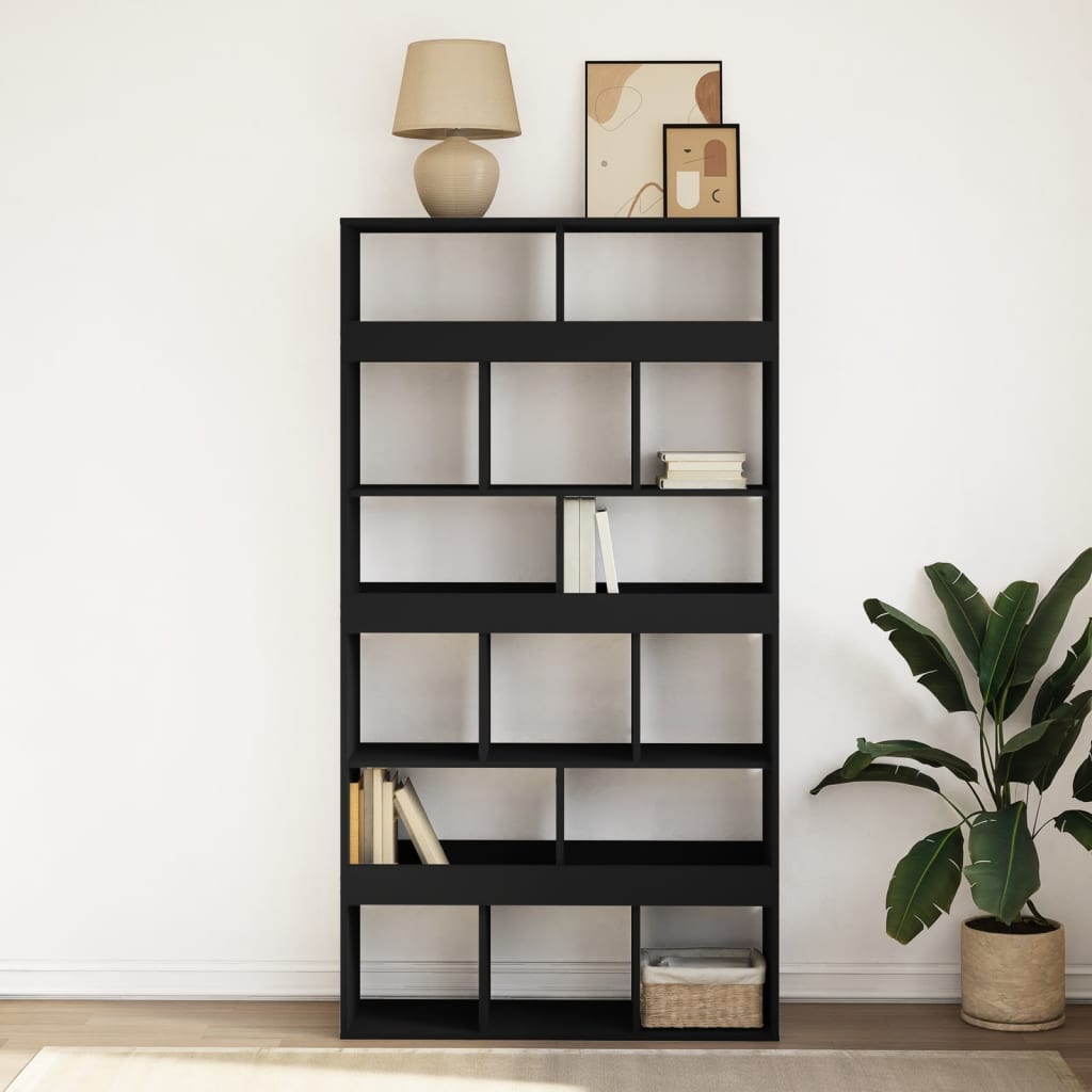 bogreol 100x33x187,5 cm konstrueret træ sort