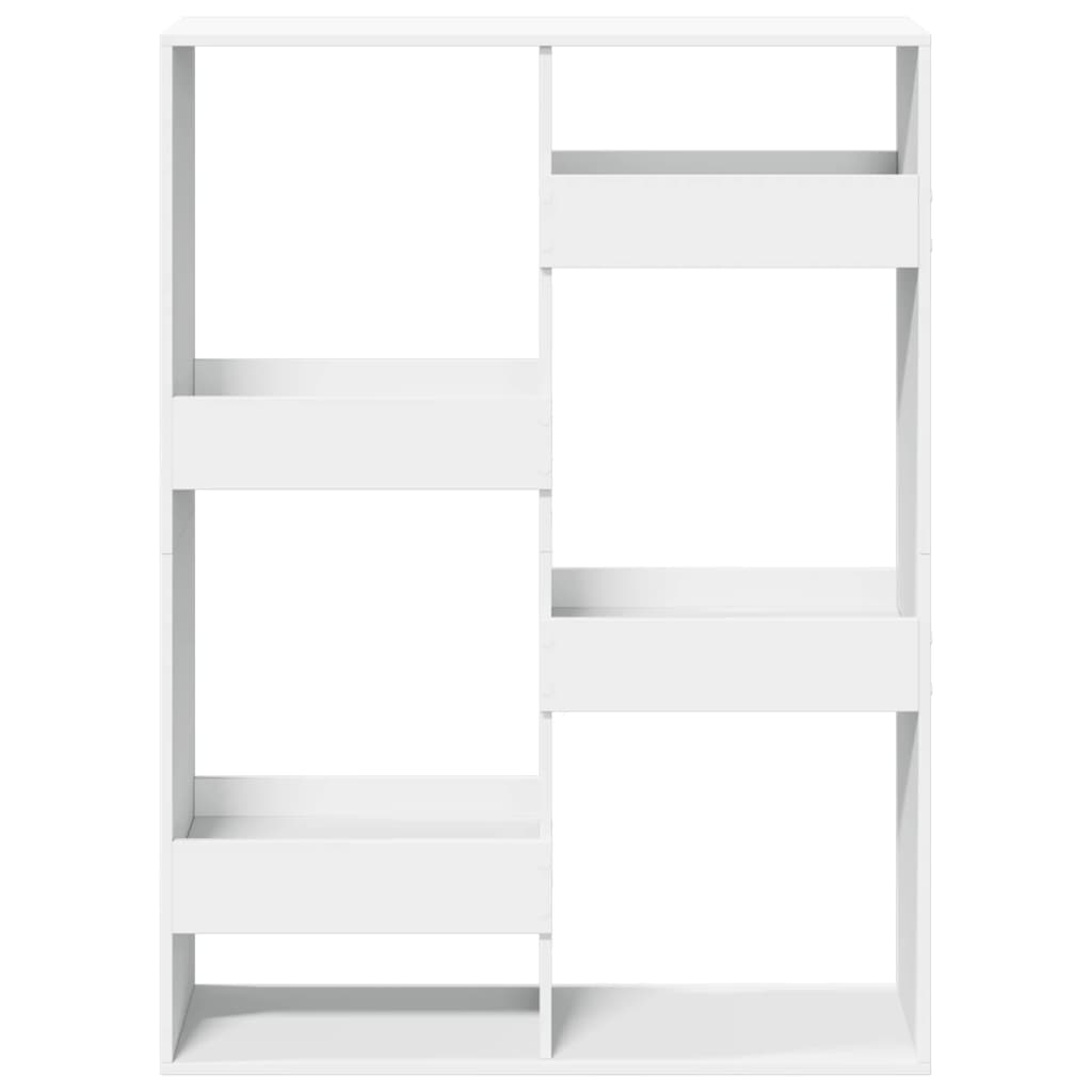 bogreol 100x33x135 cm konstrueret træ hvid