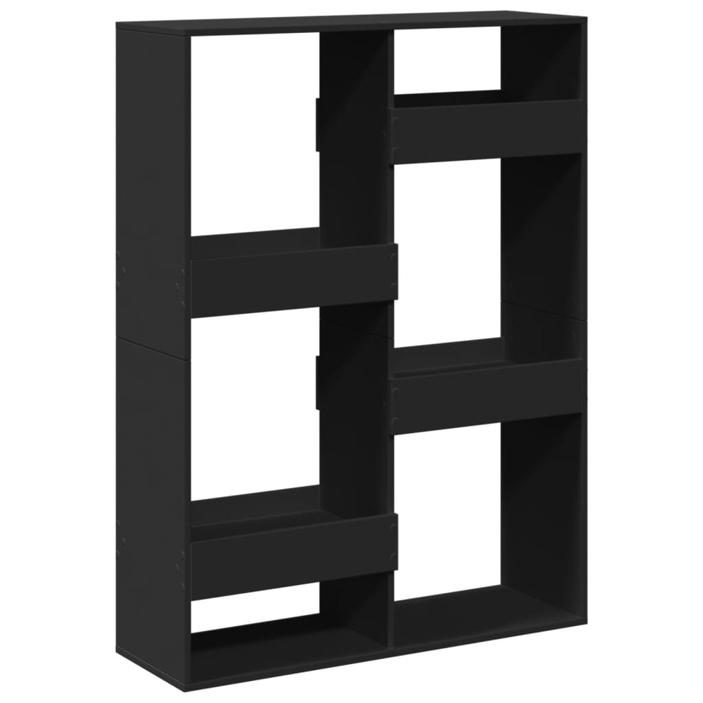 bogreol 100x33x135 cm konstrueret træ sort