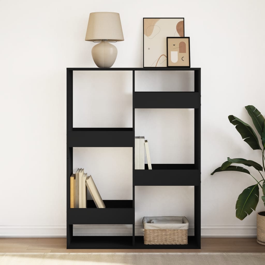 bogreol 100x33x135 cm konstrueret træ sort