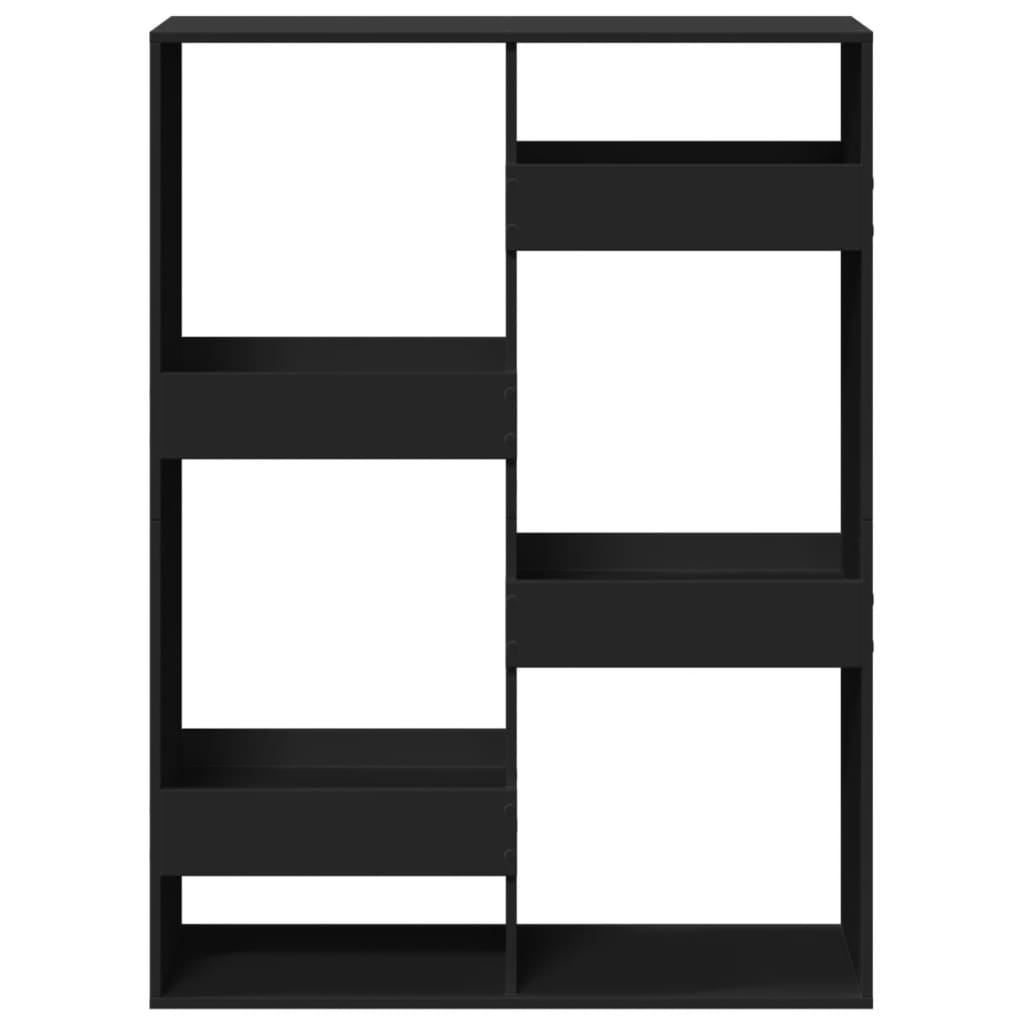 bogreol 100x33x135 cm konstrueret træ sort