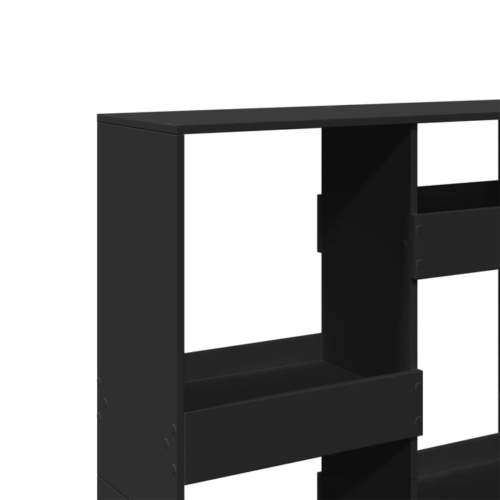 bogreol 100x33x135 cm konstrueret træ sort