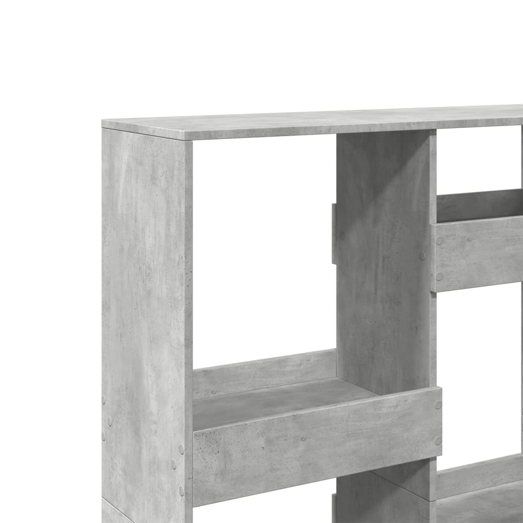 bogreol 100x33x135 cm konstrueret træ betongrå