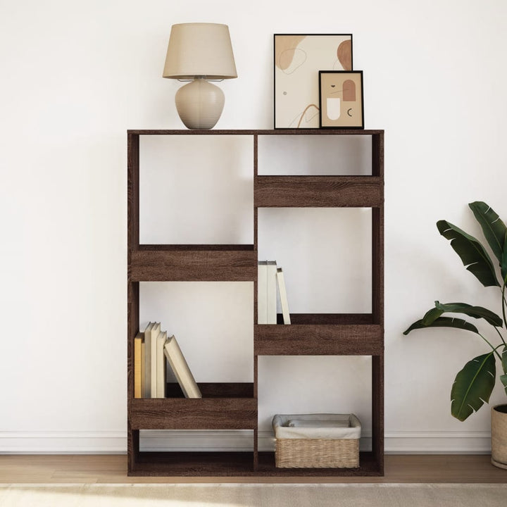 bogreol 100x33x135 cm konstrueret træ brun egetræsfarve