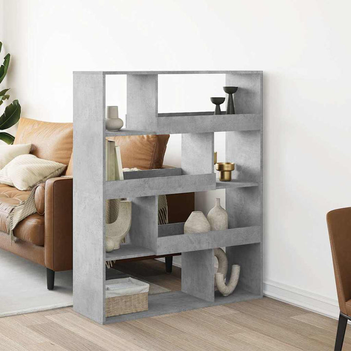 rumdeler 100x33x125,5 cm konstrueret træ betongrå