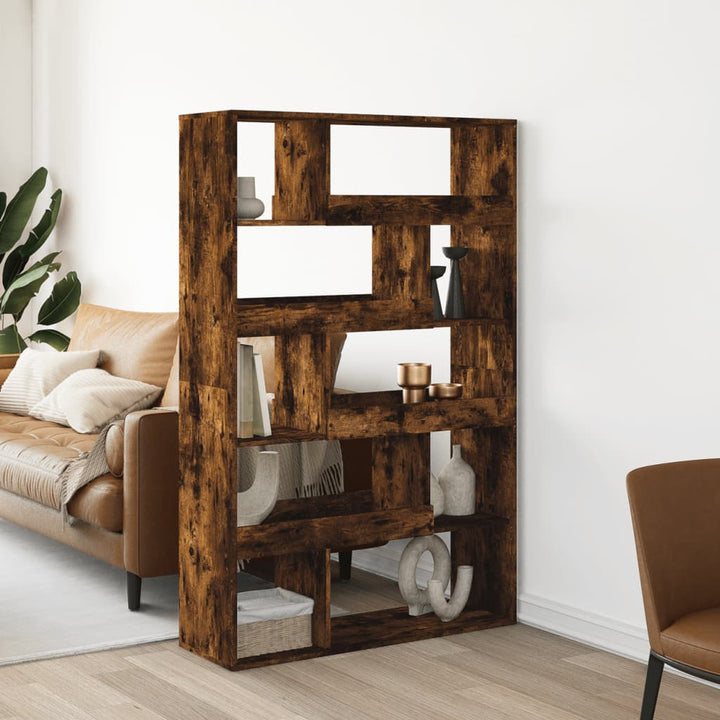 rumdeler 100x33x156,5 cm konstrueret træ røget egetræsfarve