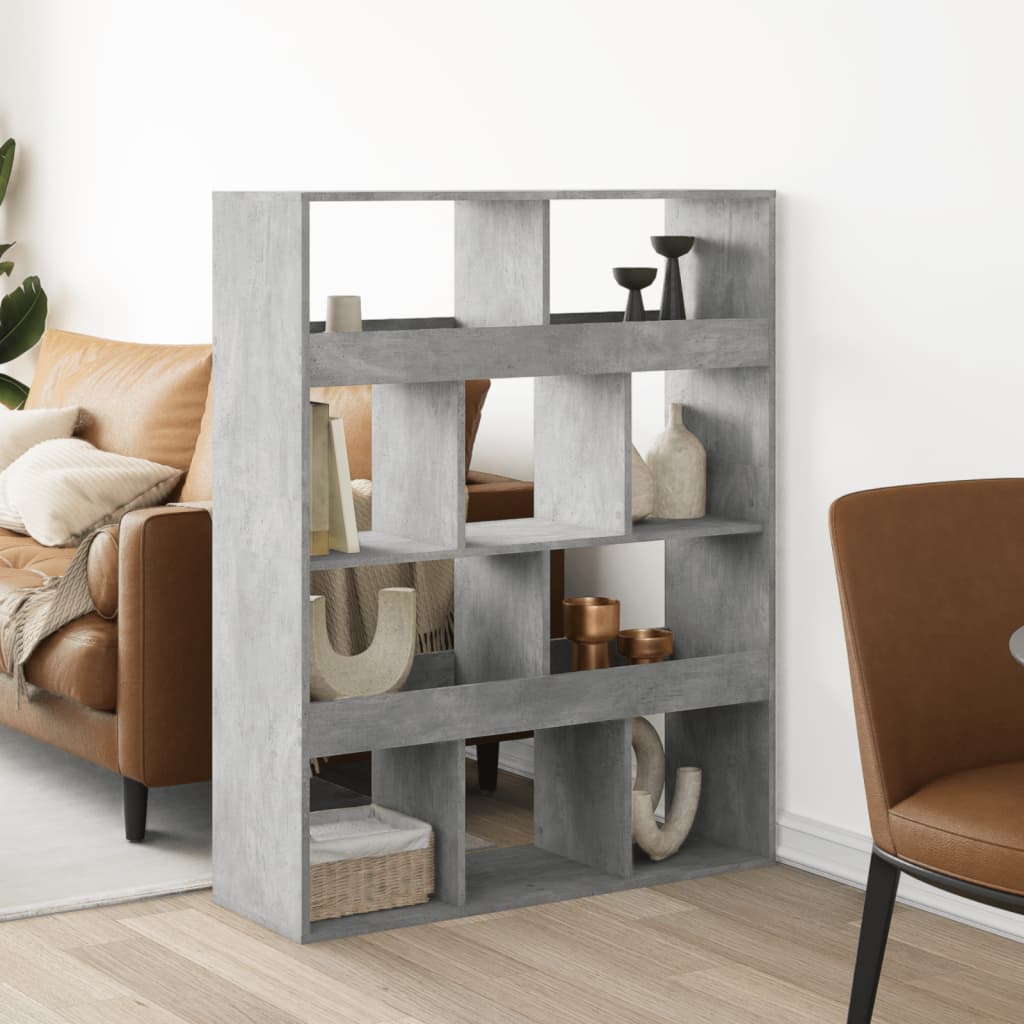 rumdeler 100x33x125,5 cm konstrueret træ betongrå