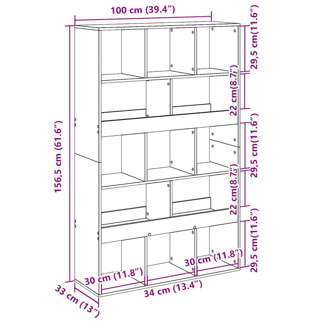 rumdeler 100x33x156,5 cm konstrueret træ sort