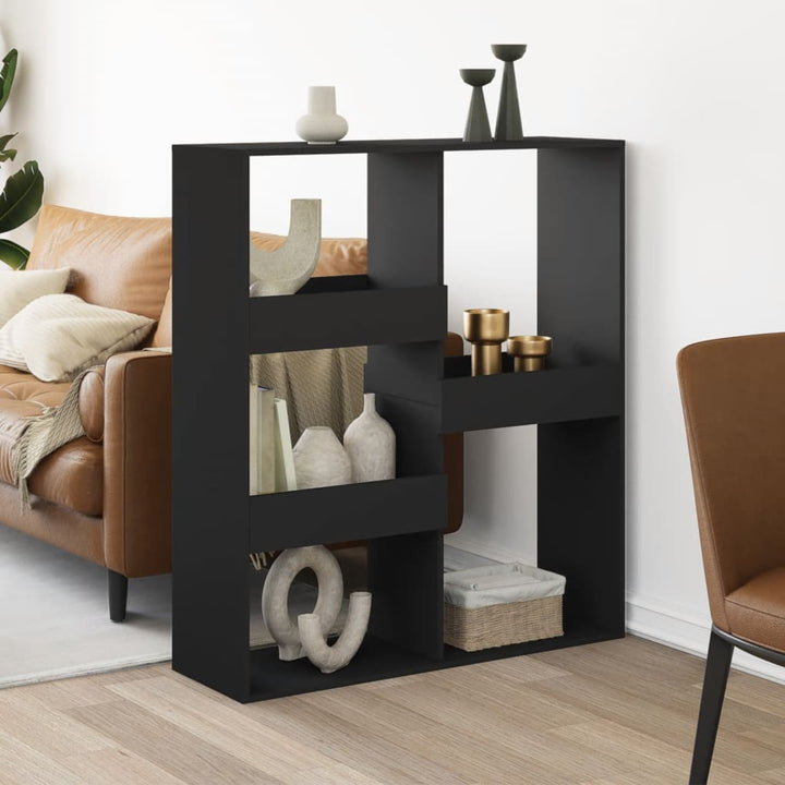 rumdeler 100x33x115 cm konstrueret træ sort