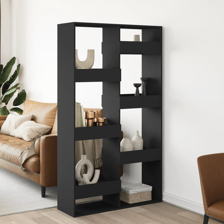 rumdeler 100x33x175 cm konstrueret træ sort