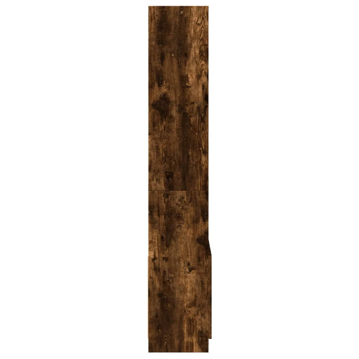 højskab 63x33x180 cm konstrueret træ røget egetræsfarve