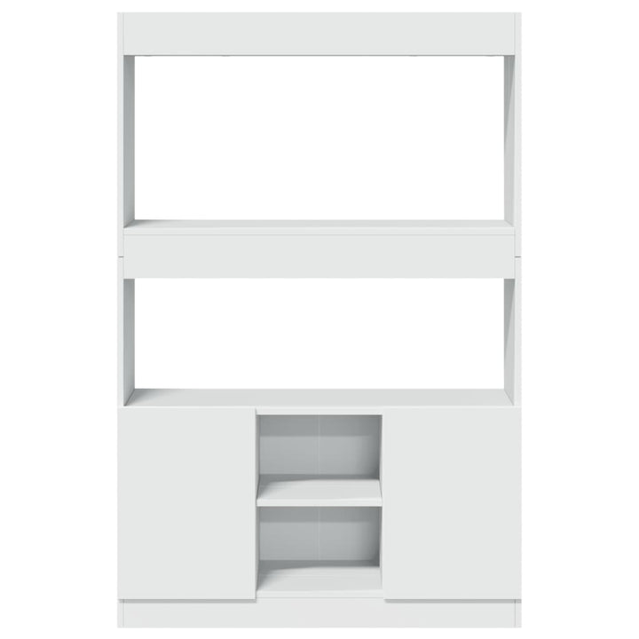 reol 92x33x140 cm konstrueret træ hvid
