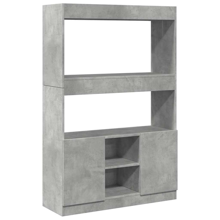 reol 92x33x140 cm konstrueret træ betongrå