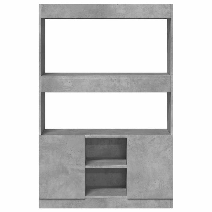 reol 92x33x140 cm konstrueret træ betongrå