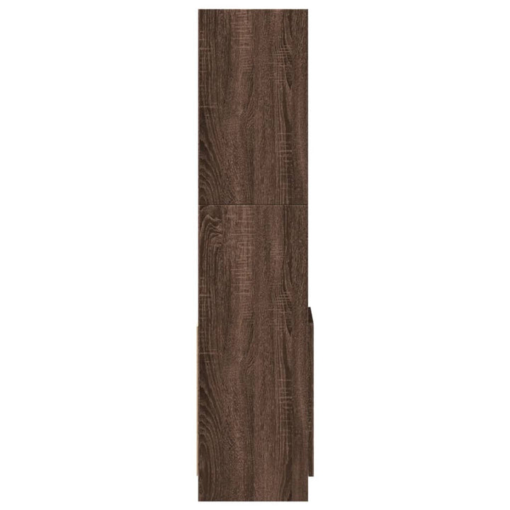 reol 92x33x140 cm konstrueret træ brun egetræsfarve