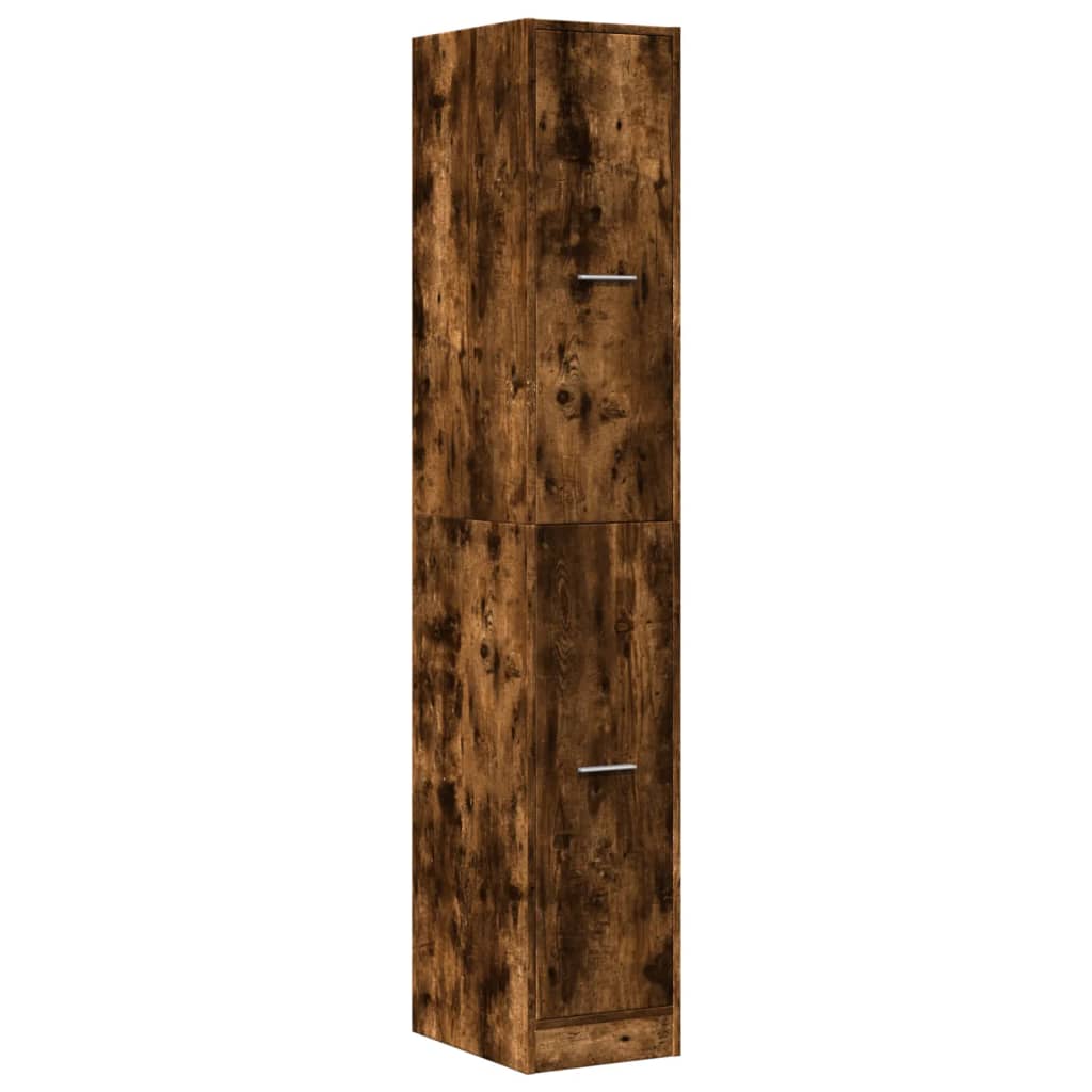 apotekerskab 30x41x174,5 cm konstrueret træ røget egetræsfarve