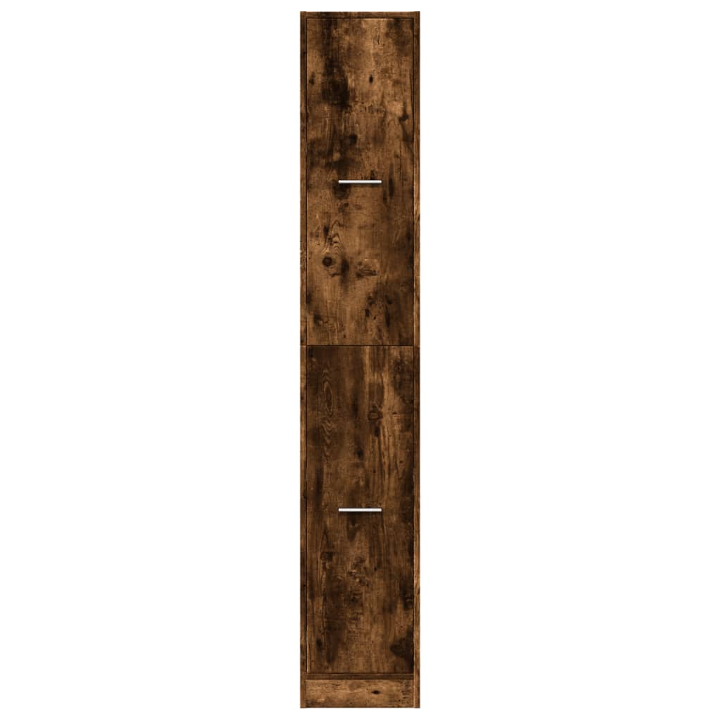 apotekerskab 30x41x174,5 cm konstrueret træ røget egetræsfarve