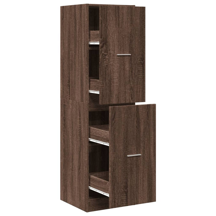 apotekerskab 40x41x144,5 cm konstrueret træ brun egetræsfarve