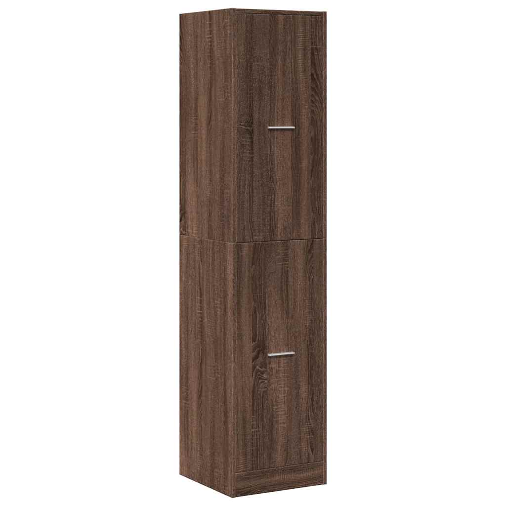 apotekerskab 40x41x174,5 cm konstrueret træ brun egetræsfarve