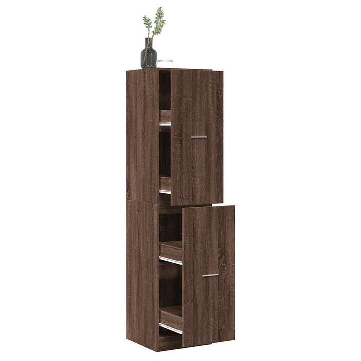 apotekerskab 40x41x174,5 cm konstrueret træ brun egetræsfarve