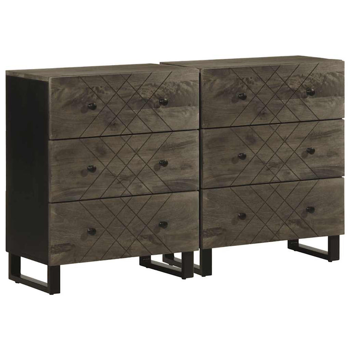 skænke 2 stk. 60x33x75 cm massivt mangotræ sort