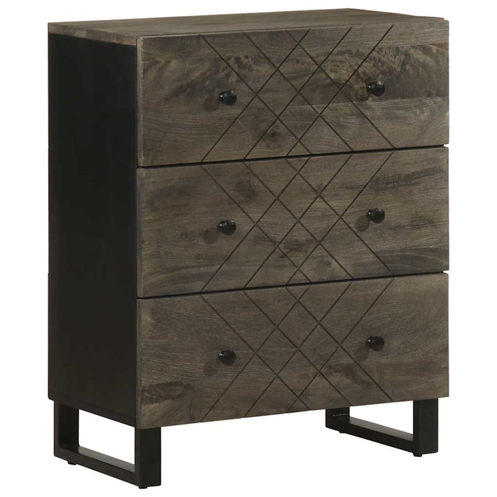 skænke 3 stk. 60x33x75 cm massivt mangotræ sort