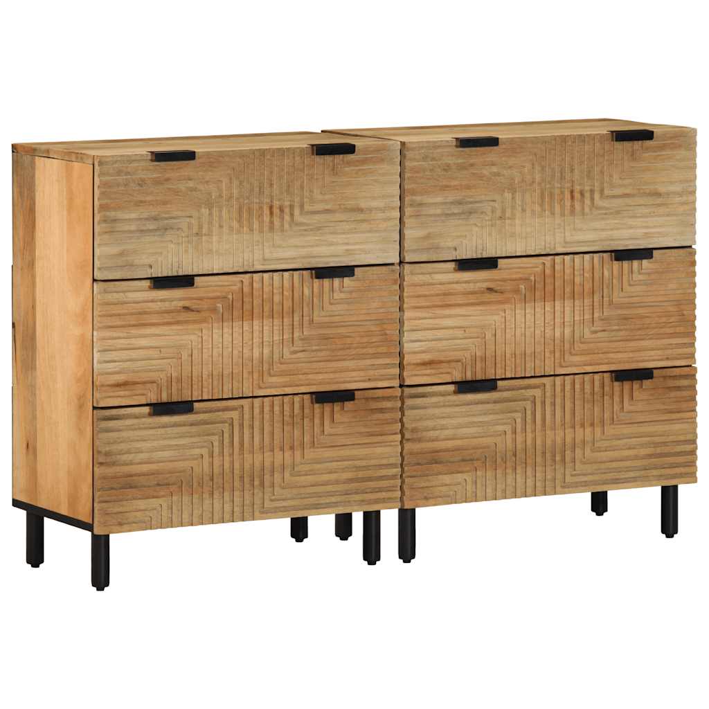 skænke 2 stk. 60x33x75 cm massivt mangotræ brun