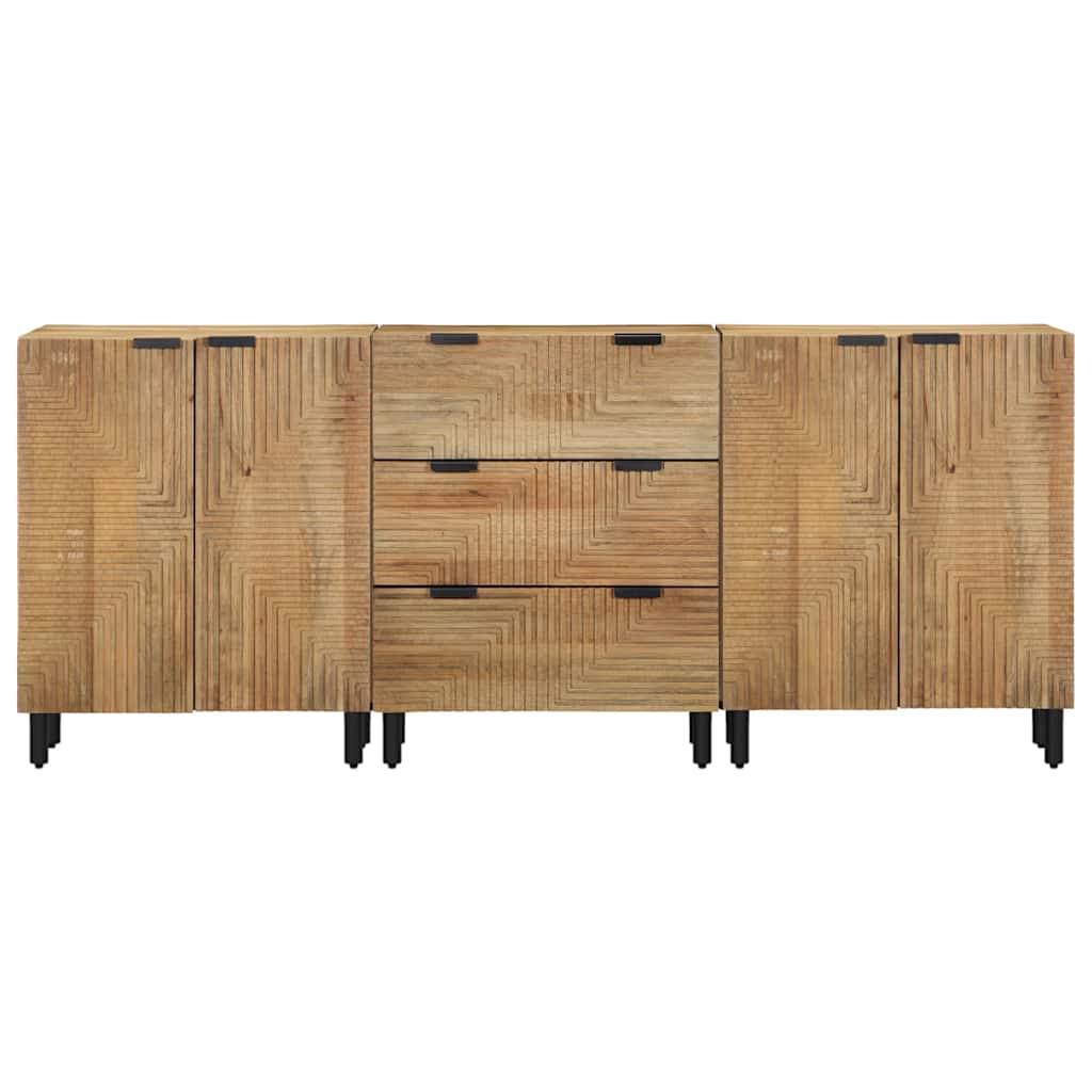 skænke 3 stk. 60x33x75 cm massivt mangotræ brun