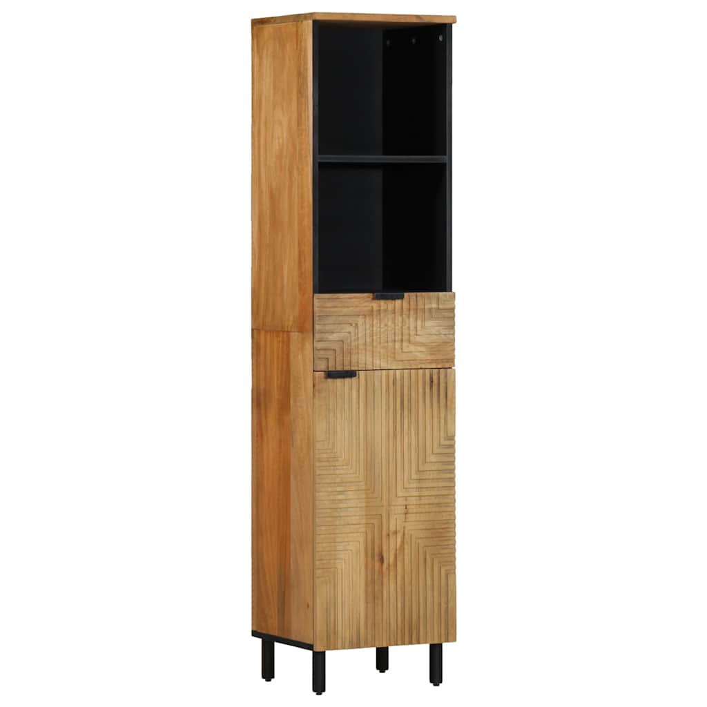 møbelsæt til badeværelse 4 dele massivt mangotræ brun