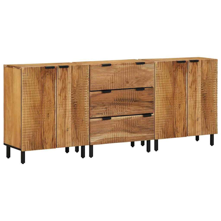 Sidetabel Sæt 3 stk. 180 x 33 x 75 cm Massivt Akacietræ