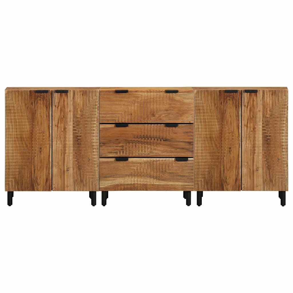 Sidetabel Sæt 3 stk. 180 x 33 x 75 cm Massivt Akacietræ