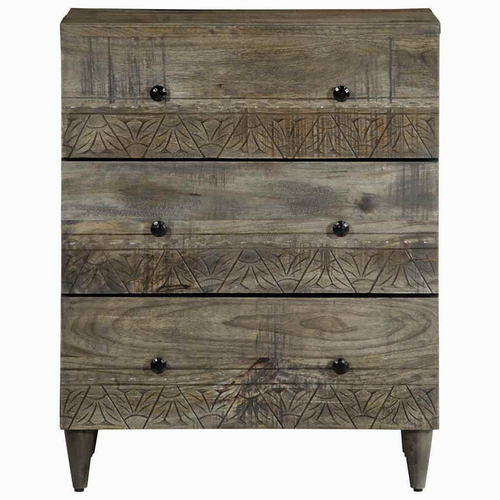 skænke 2 stk. 60x33,5x75 cm massivt mangotræ lysegrå