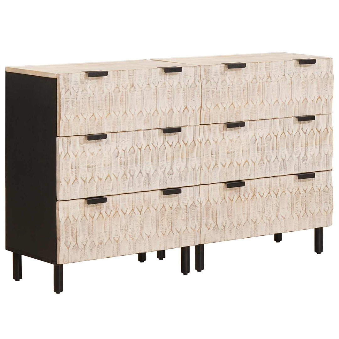 Sideboard 2 pcs Hvid Vask Finish 60 x 33 x 75 cm