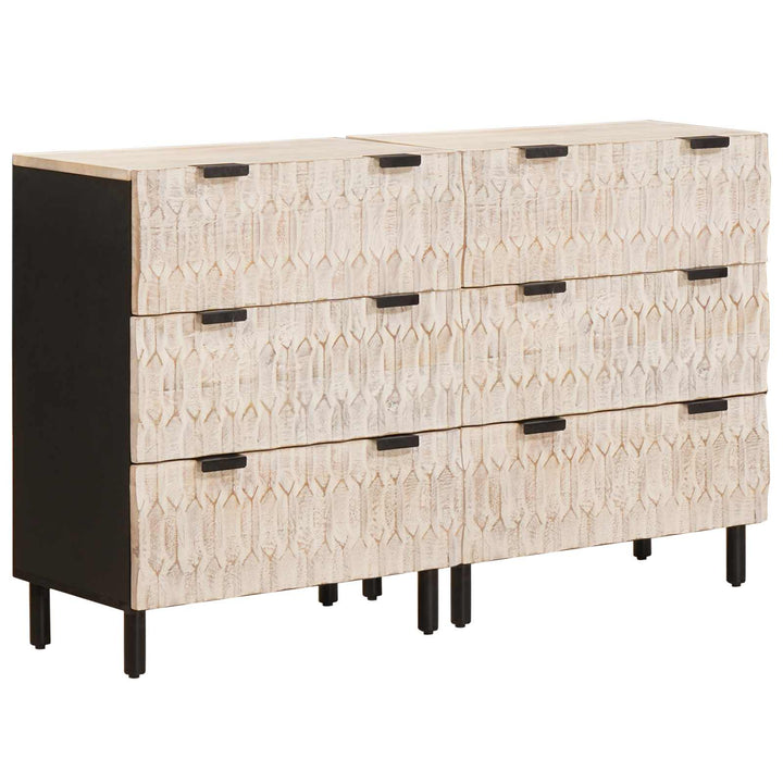 Sideboard 2 pcs Hvid Vask Finish 60 x 33 x 75 cm